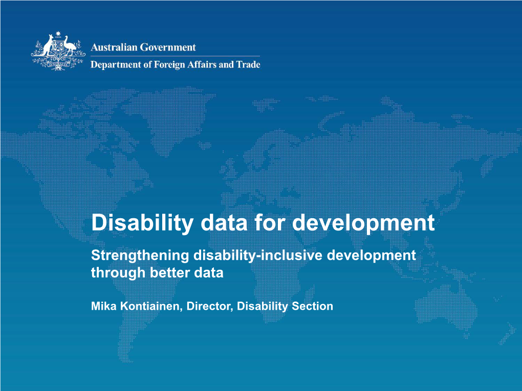 Strengthening Disability-Inclusive Development Through Better Data