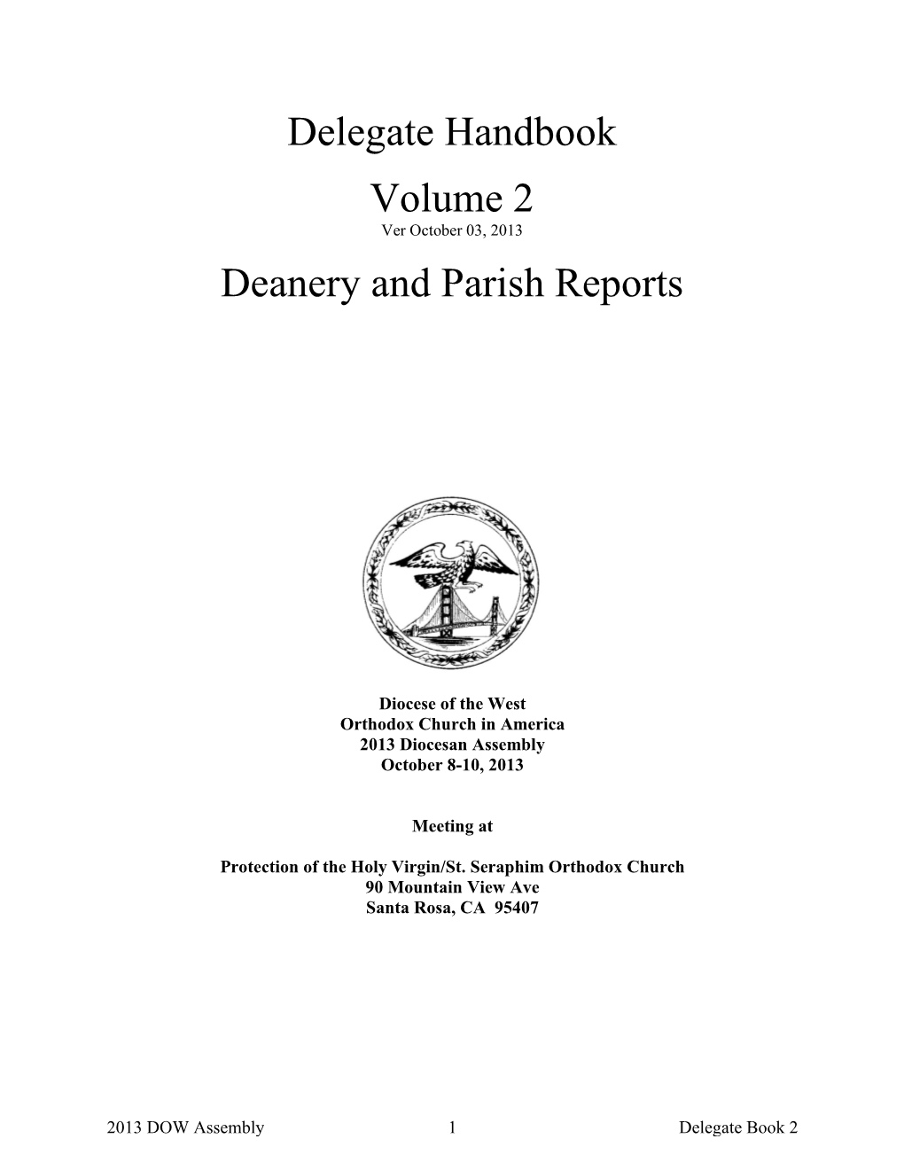 Book 2: Deanery and Parish Reports