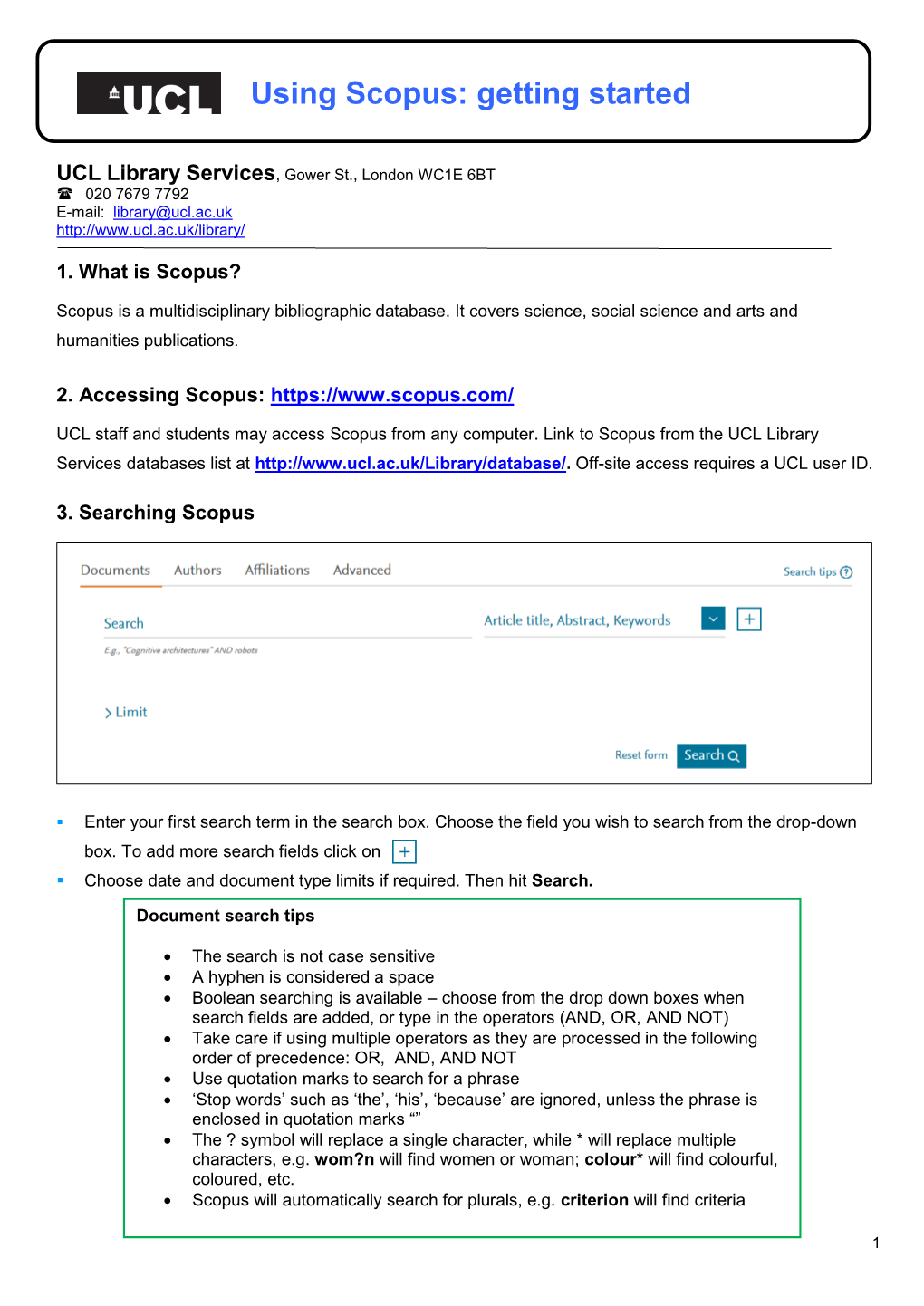 Using Scopus: Getting Started