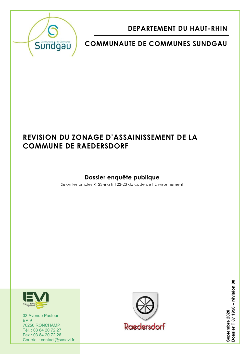 Revision Du Zonage D'assainissement De La