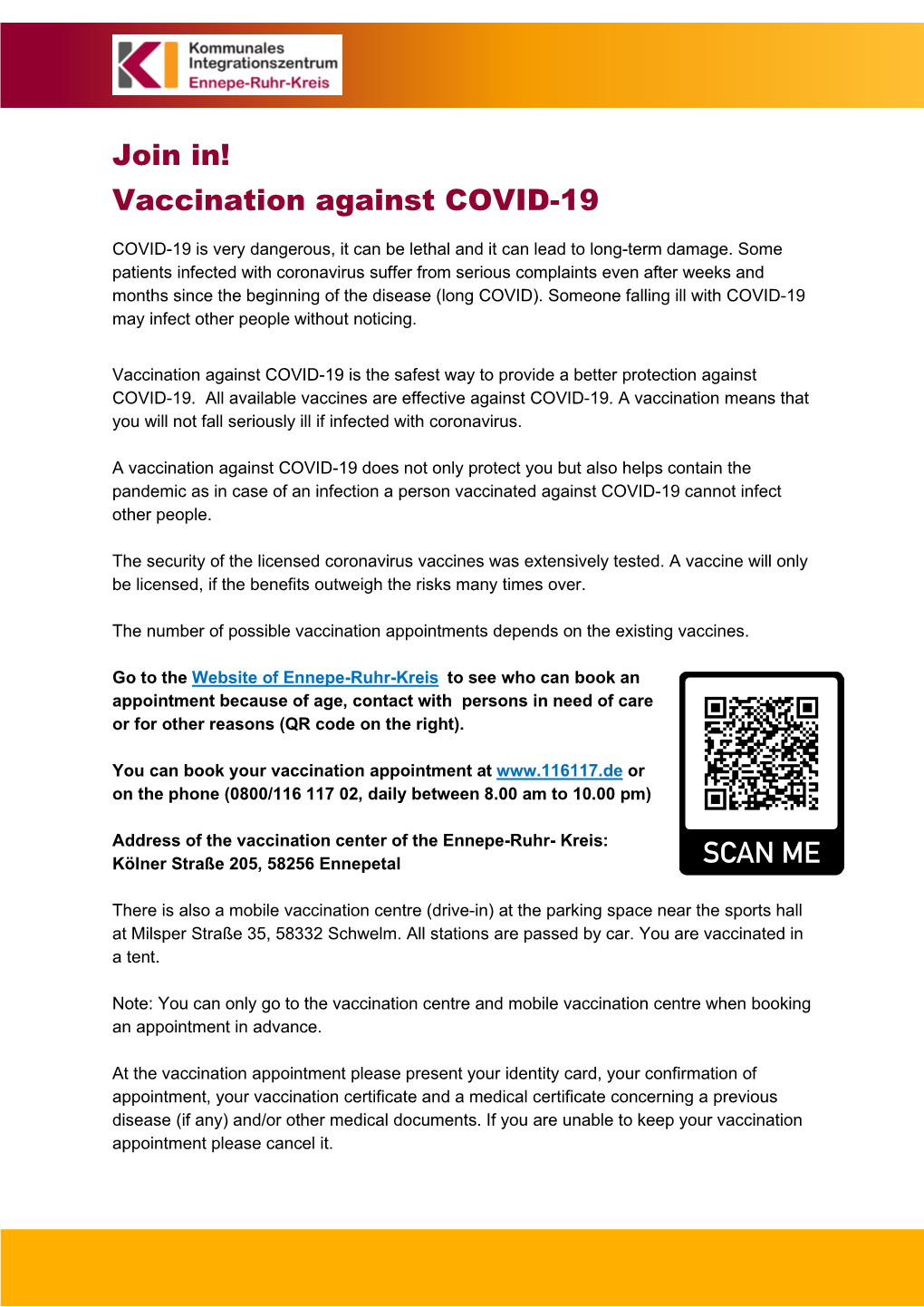 Join In! Vaccination Against COVID-19