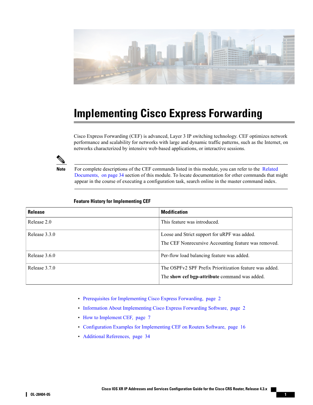 Implementing Cisco Express Forwarding