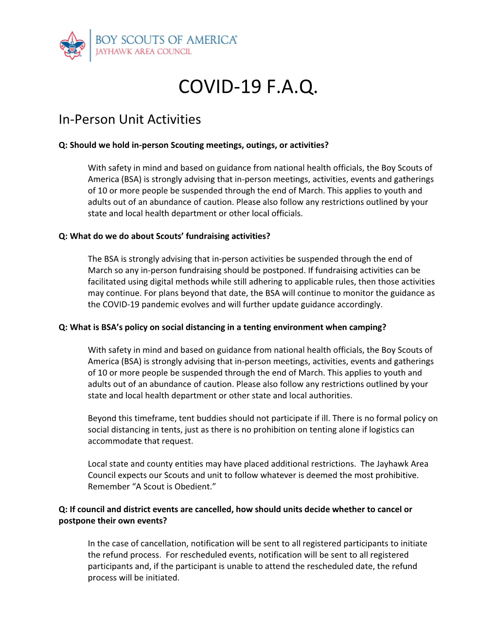 COVID-19 Advancement