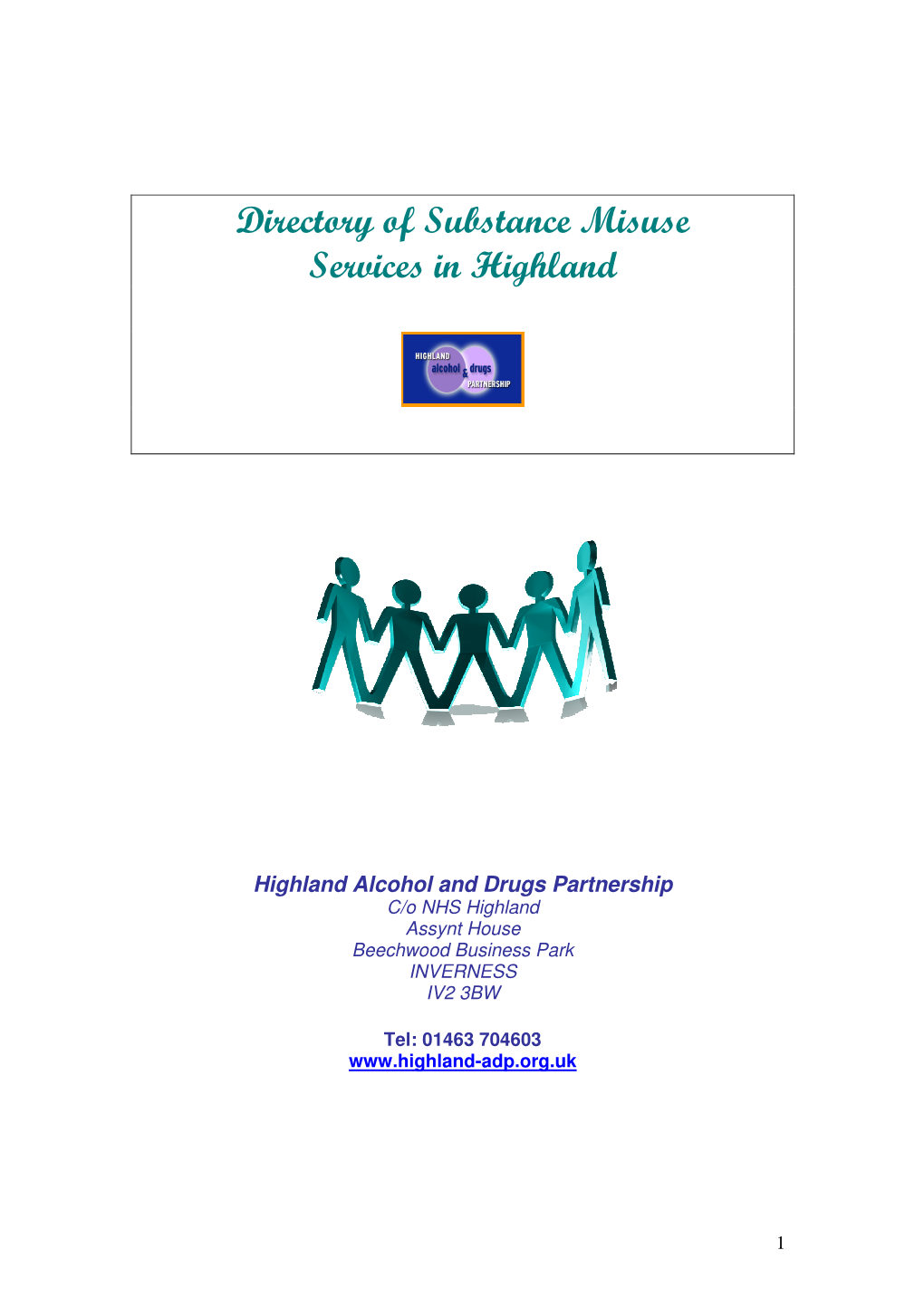 Directory of Substance Misuse Services in Highland