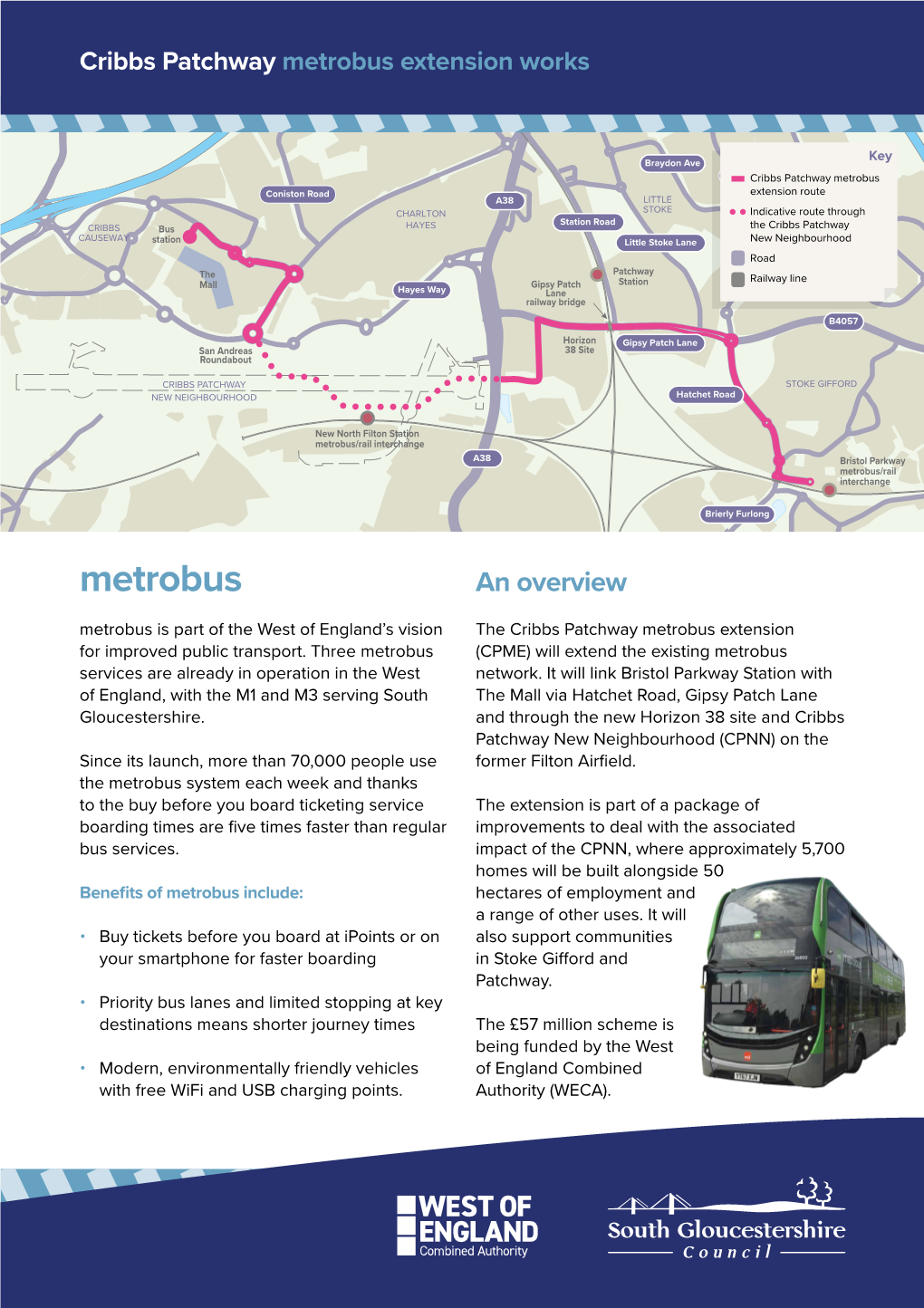 Cribbs Patchway Metrobus Extension Works Bradley Stoke Way M4