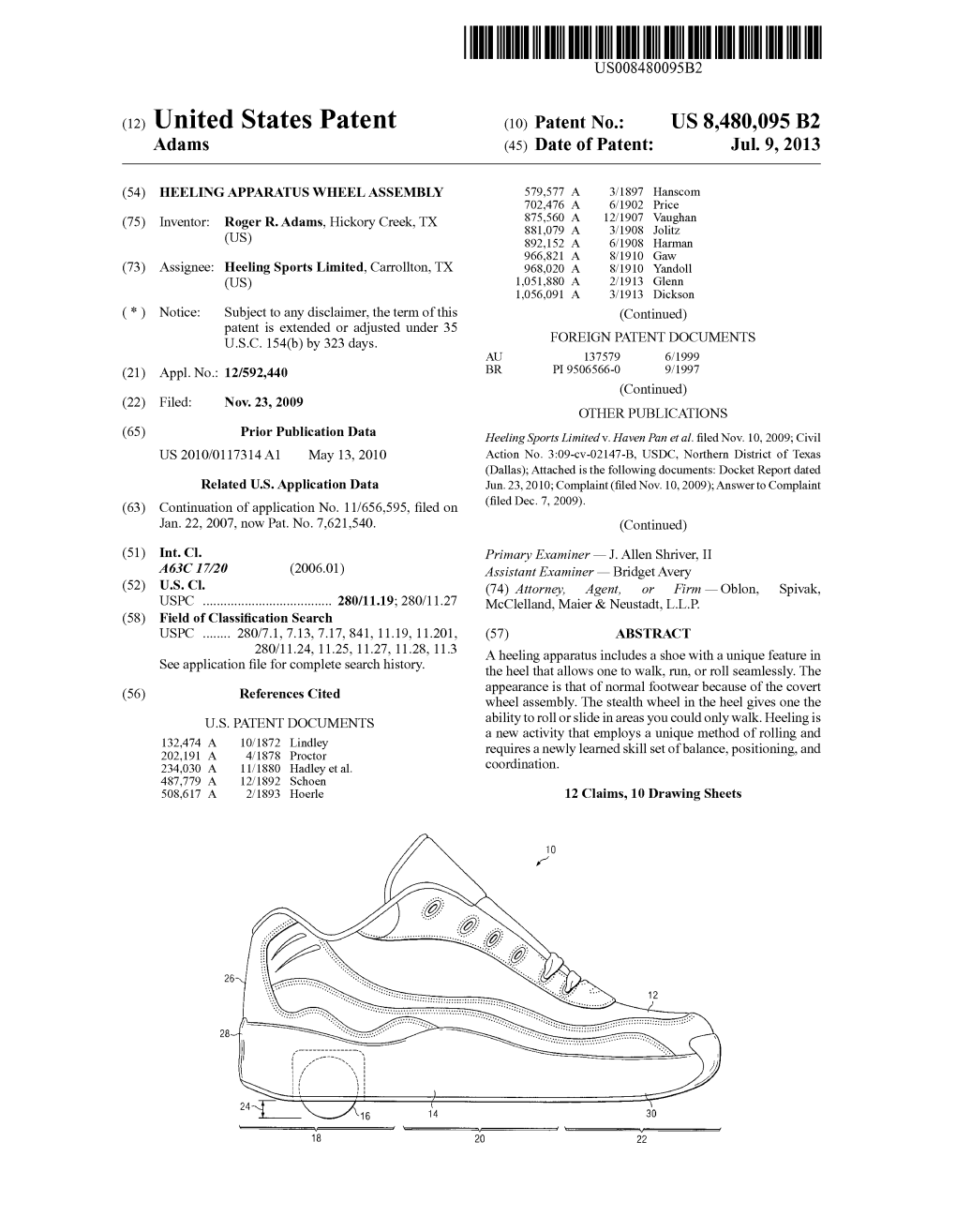 (12) Ulllted States Patent (10) Patent N0.: US 8,480,095 B2 Adams (45) Date of Patent: Jul
