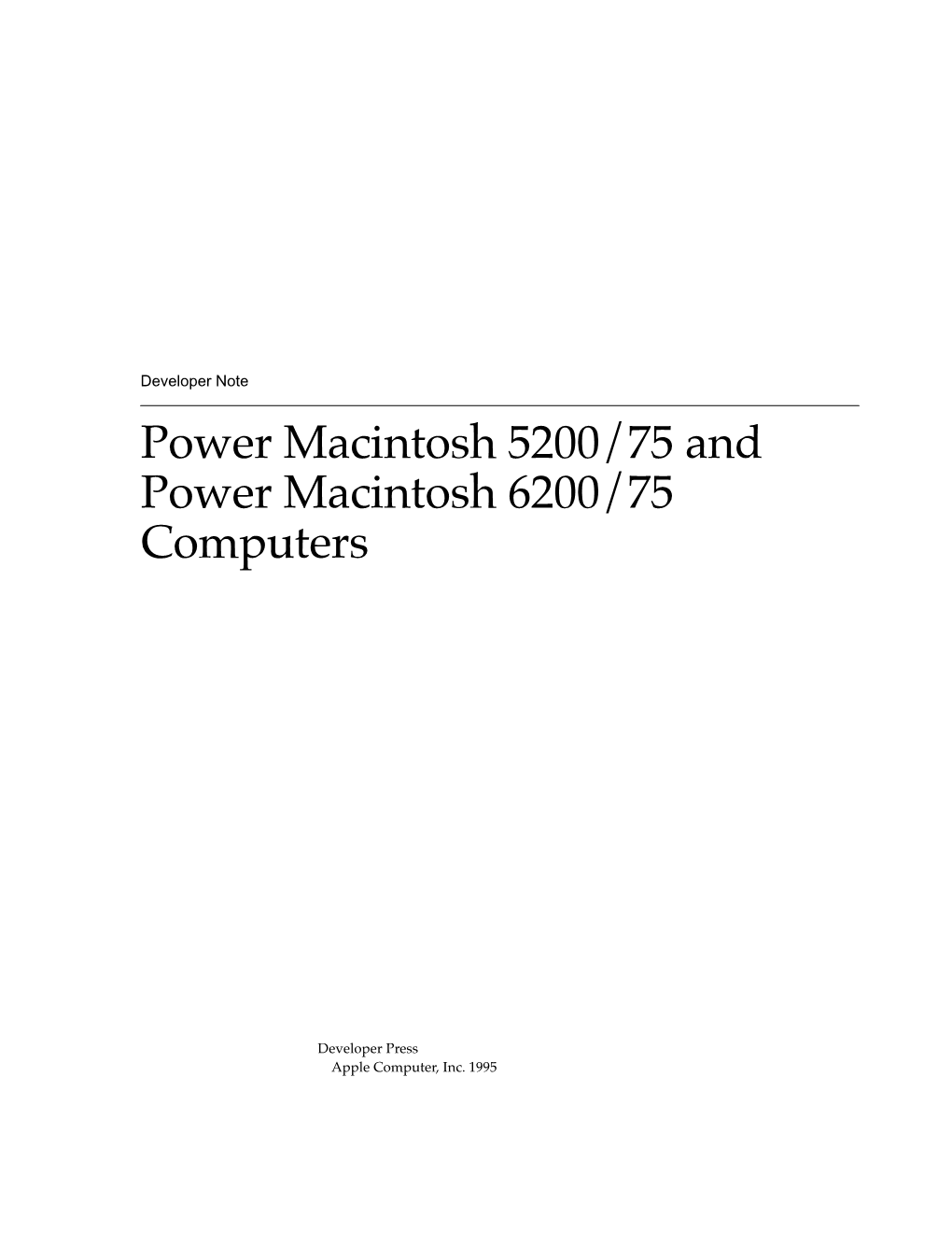 Power Macintosh 5200/75&6200/75