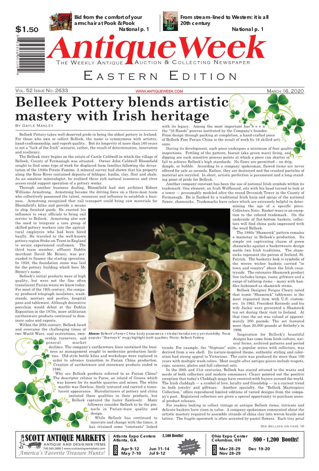 Belleek Pottery Blends Artistic Mastery with Irish Heritage by Gayle Manley with Its Legacy