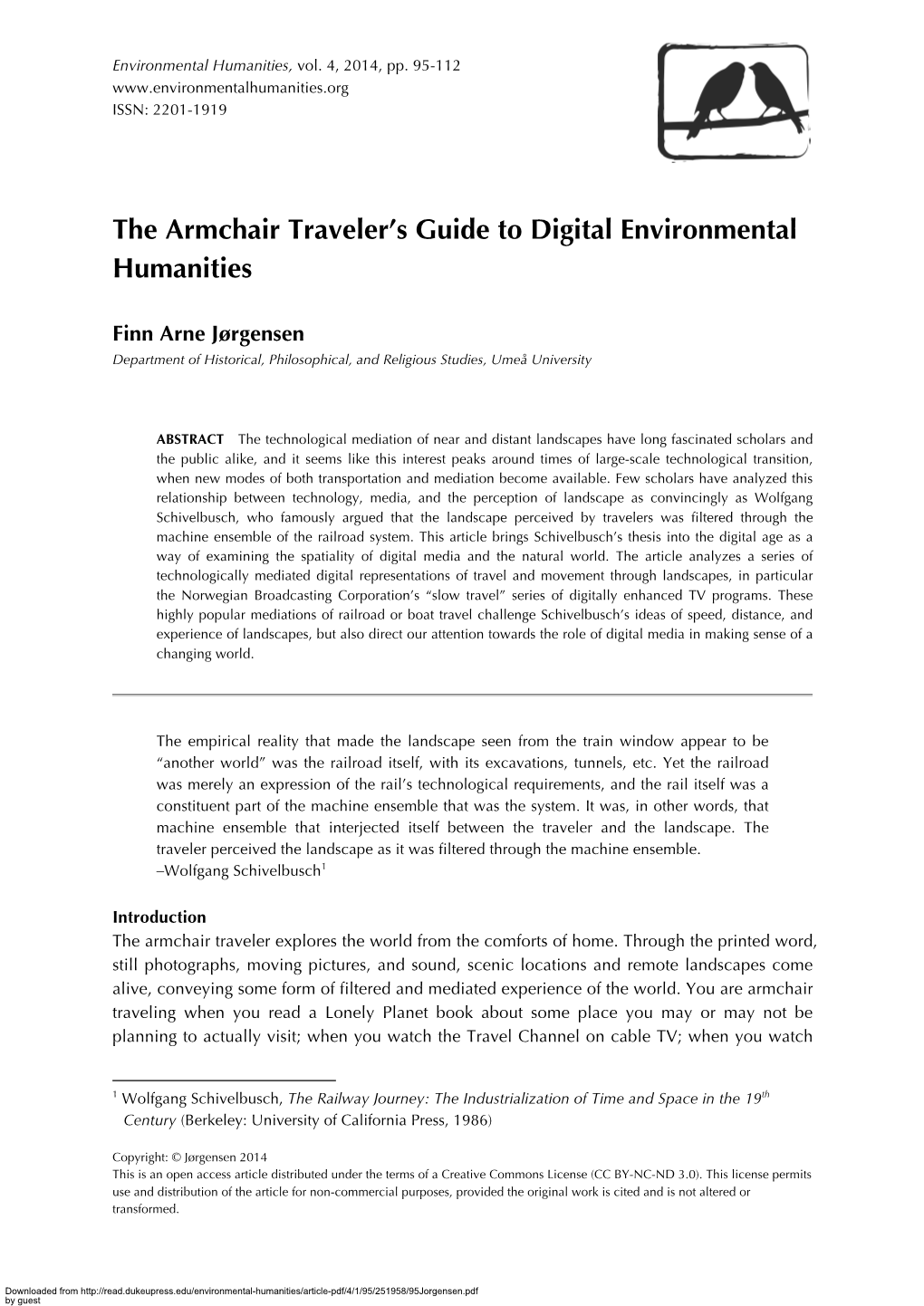 The Armchair Traveler's Guide to Digital Environmental Humanities