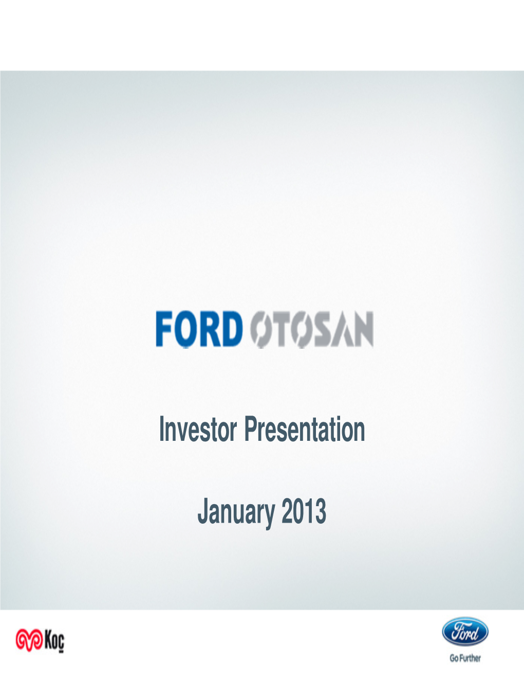 Investor Presentation January 2013