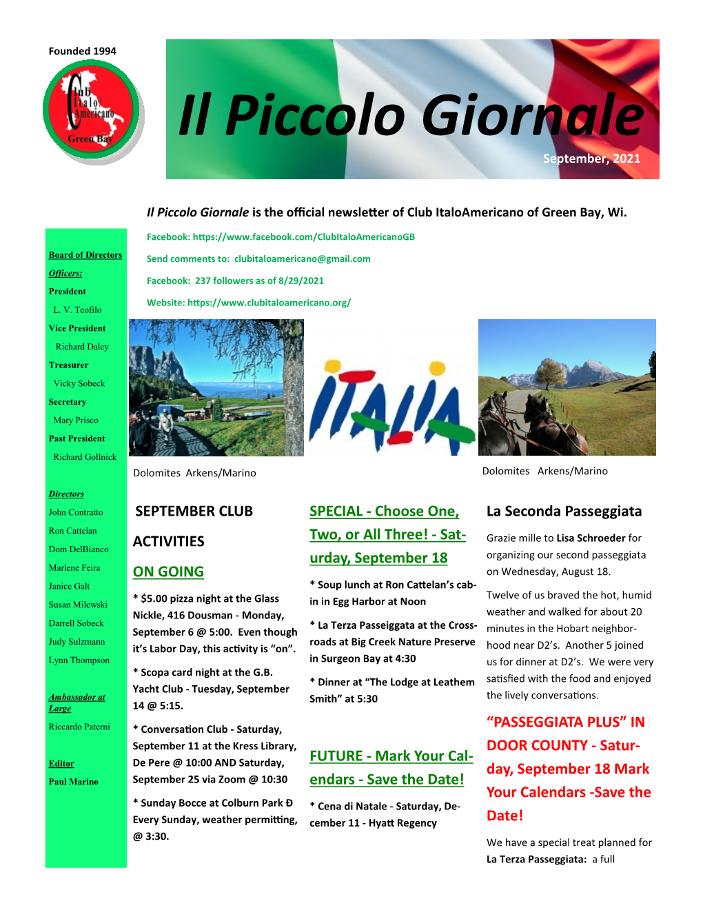 Il Piccolo Giornale September, 2021