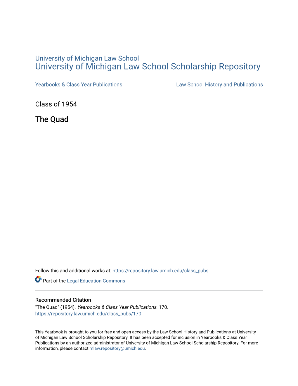 University of Michigan Law School Scholarship Repository