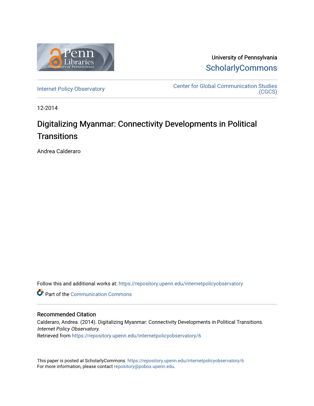 Digitalizing Myanmar: Connectivity Developments in Political Transitions