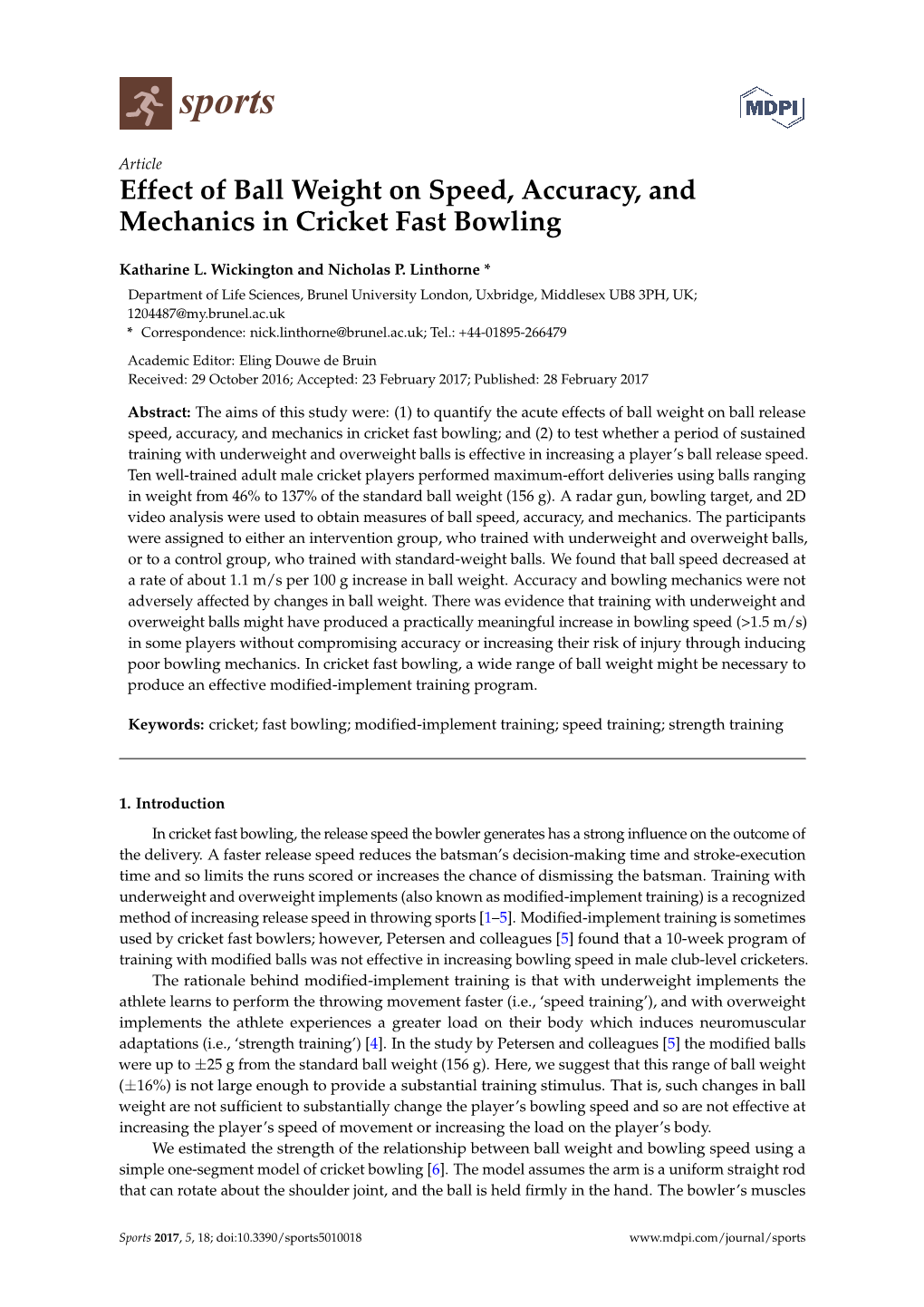 Effect of Ball Weight on Speed, Accuracy, and Mechanics in Cricket Fast Bowling