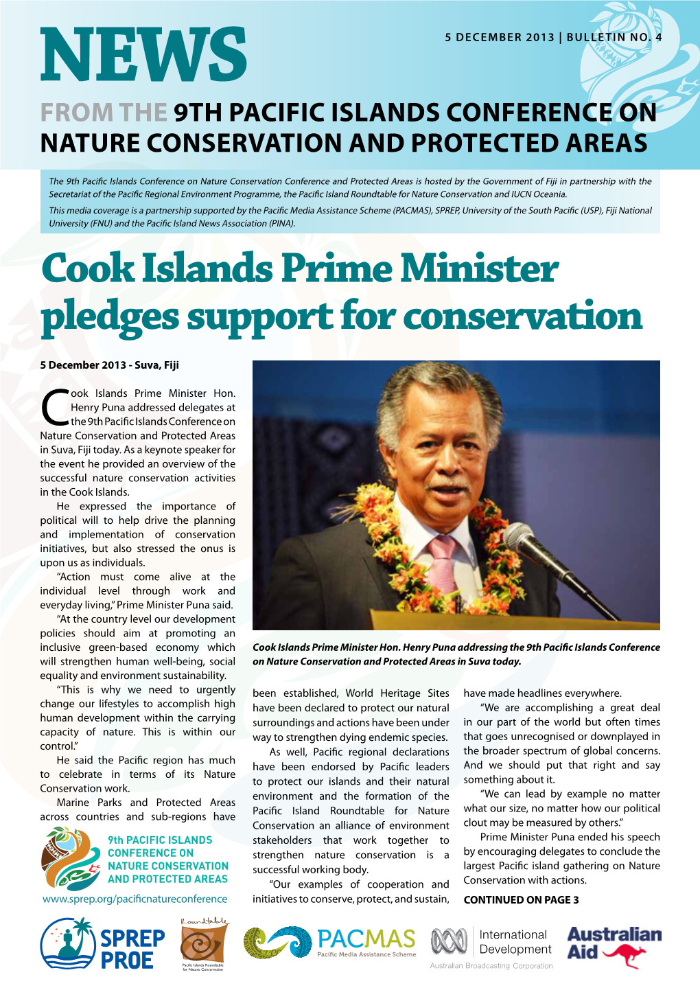 Day 4 News Bulletin of the 9Th Pacific Islands Conference On