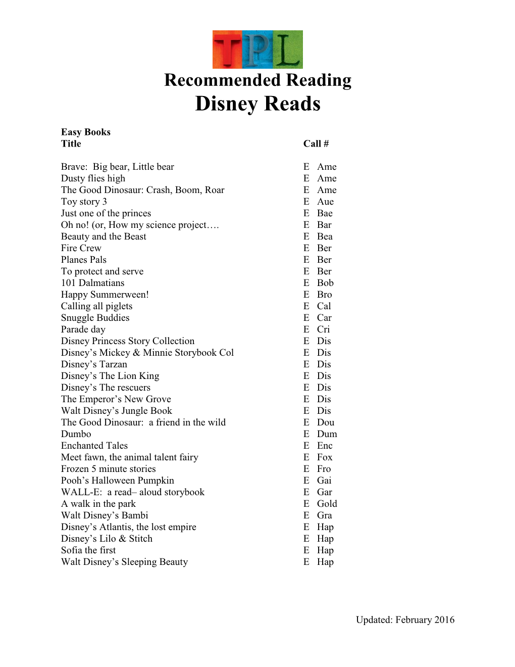 Disney Reads