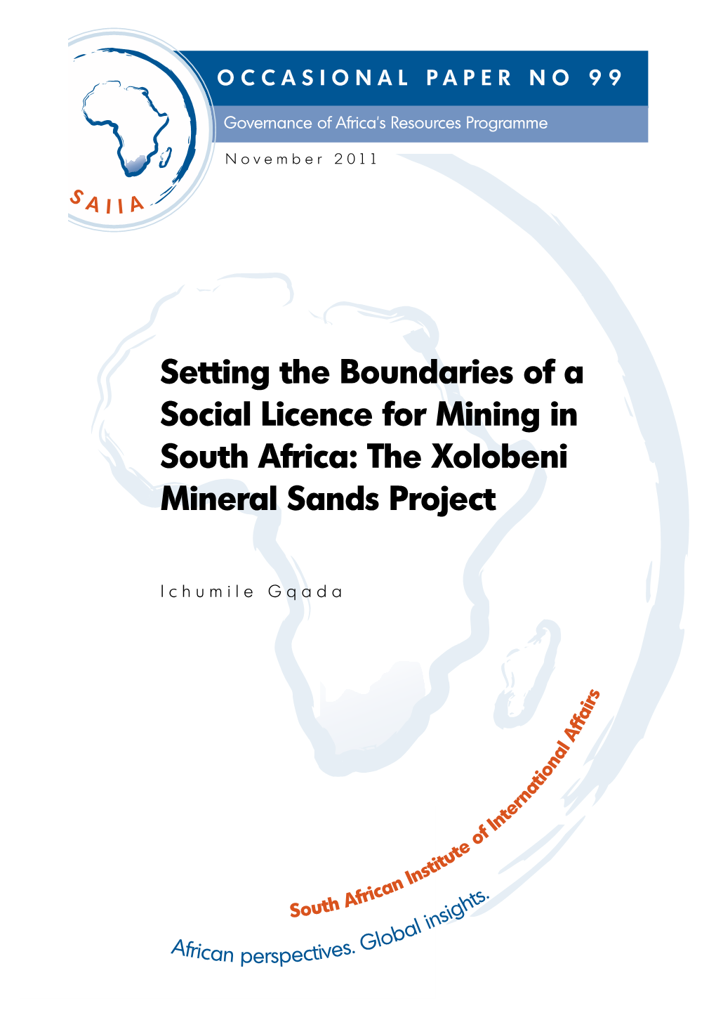 Setting the Boundaries of a Social Licence for Mining in South Africa: the Xolobeni Mineral Sands Project