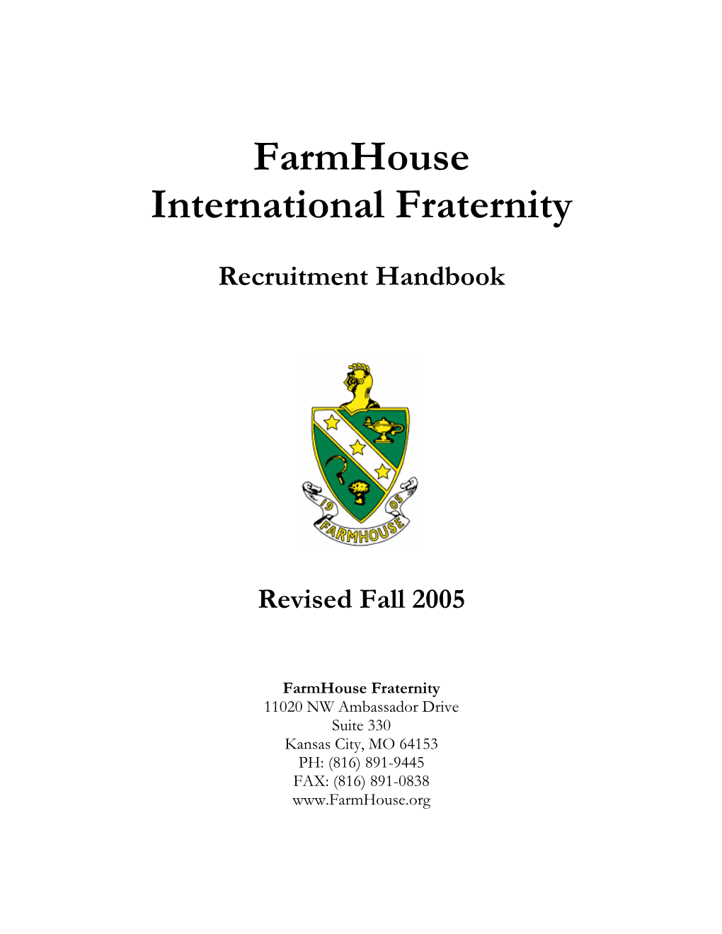 Recruitment Handbook Revised Fall 2005