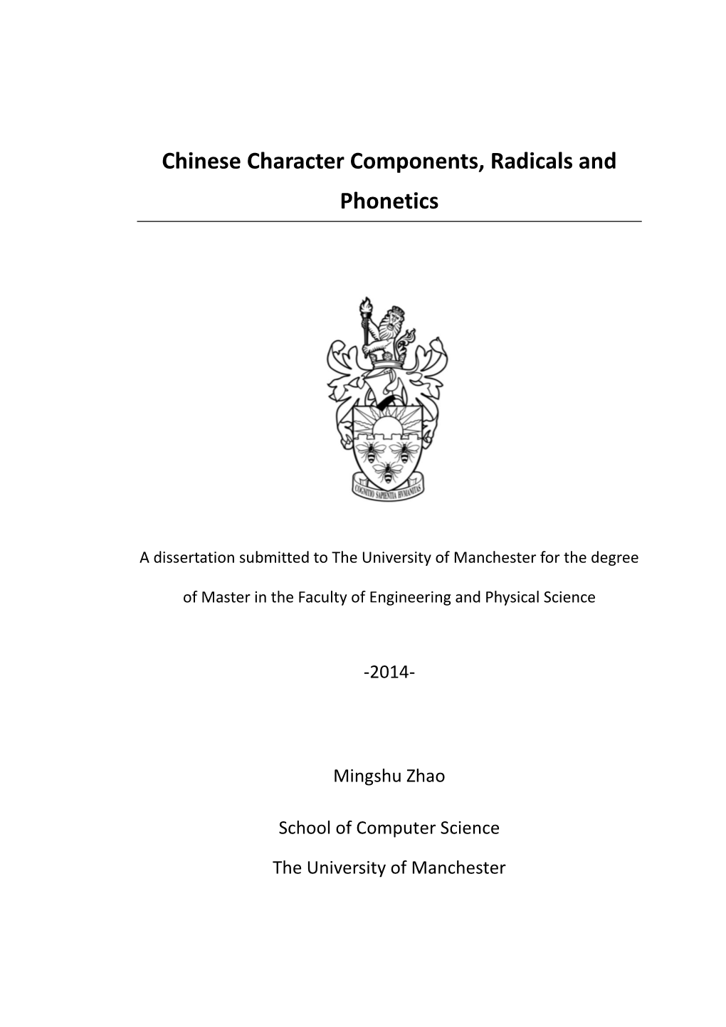 Chinese Character Components, Radicals and Phonetics