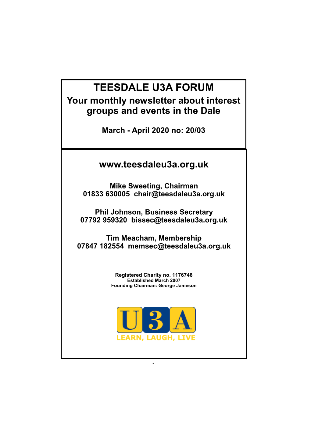 Teesdale U3a Forum