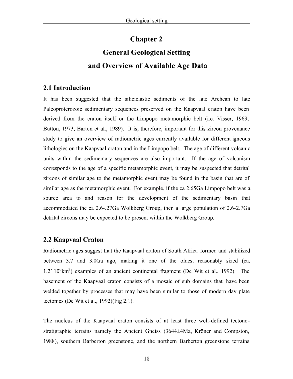 Chapter 2 General Geological Setting and Overview of Available Age Data