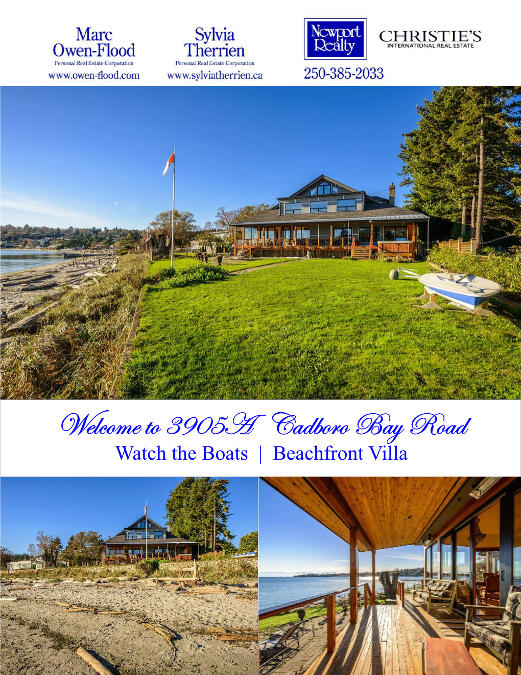 Welcome to 3905A Cadboro Bay Road Watch the Boats | Beachfront Villa EXCLUSIVE BEACHFRONT Living at Its Best