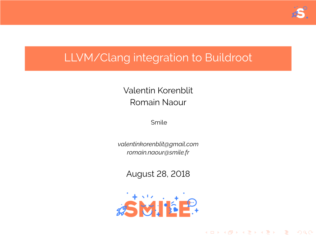 LLVM/Clang Integration to Buildroot