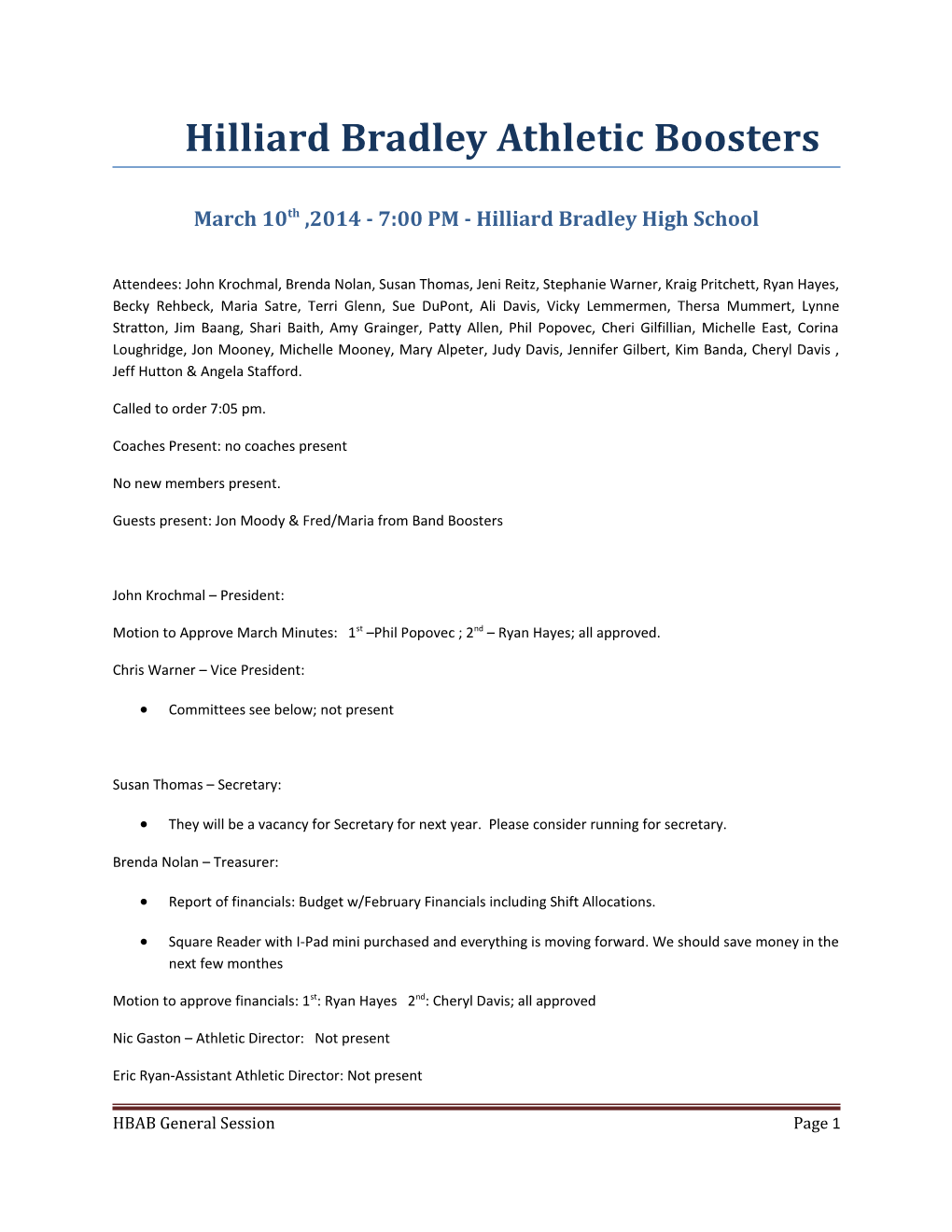 Hilliard Bradley Athletic Boosters