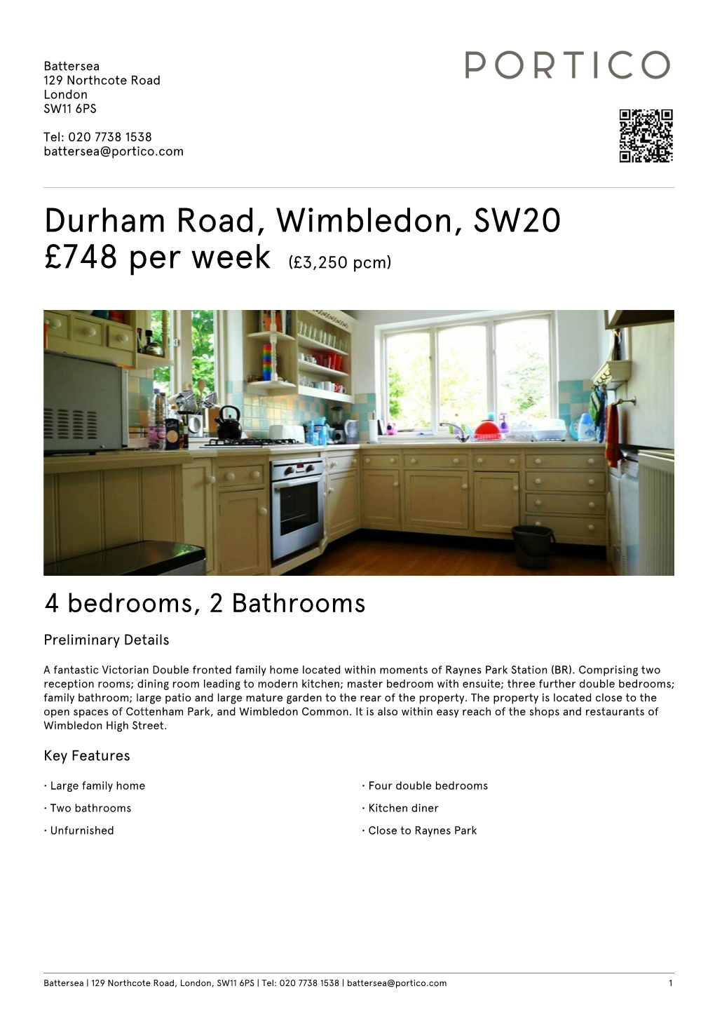 Durham Road, Wimbledon, SW20 £748 Per Week