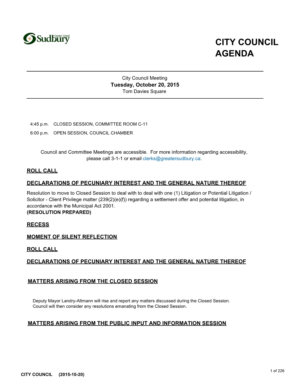 City Council Agenda