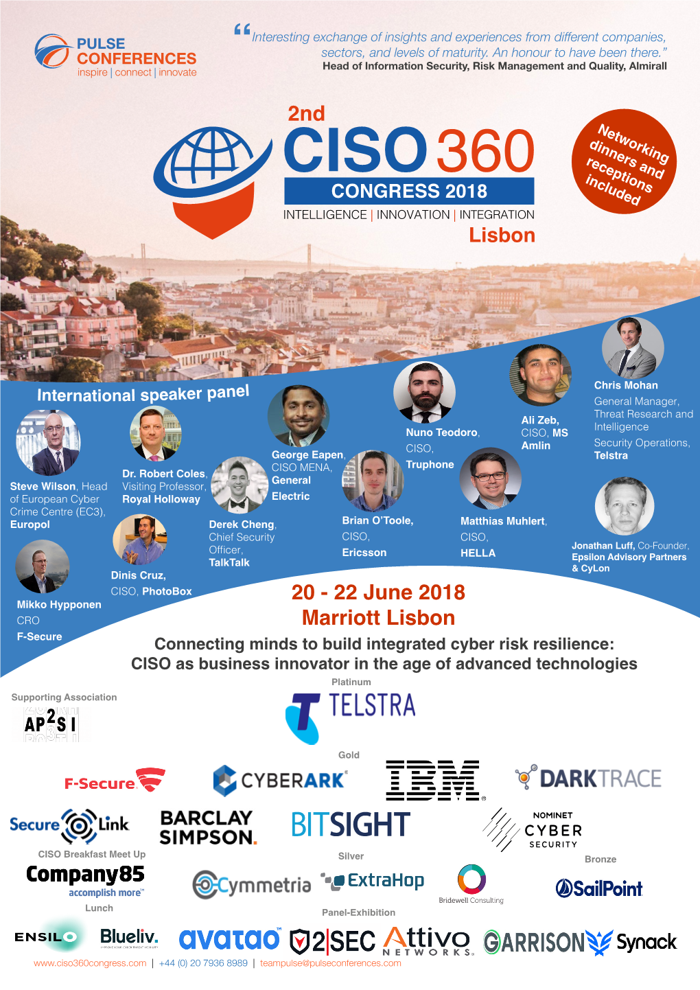 Download the 2Nd CISO 360 Brochure, Lisbon 2018