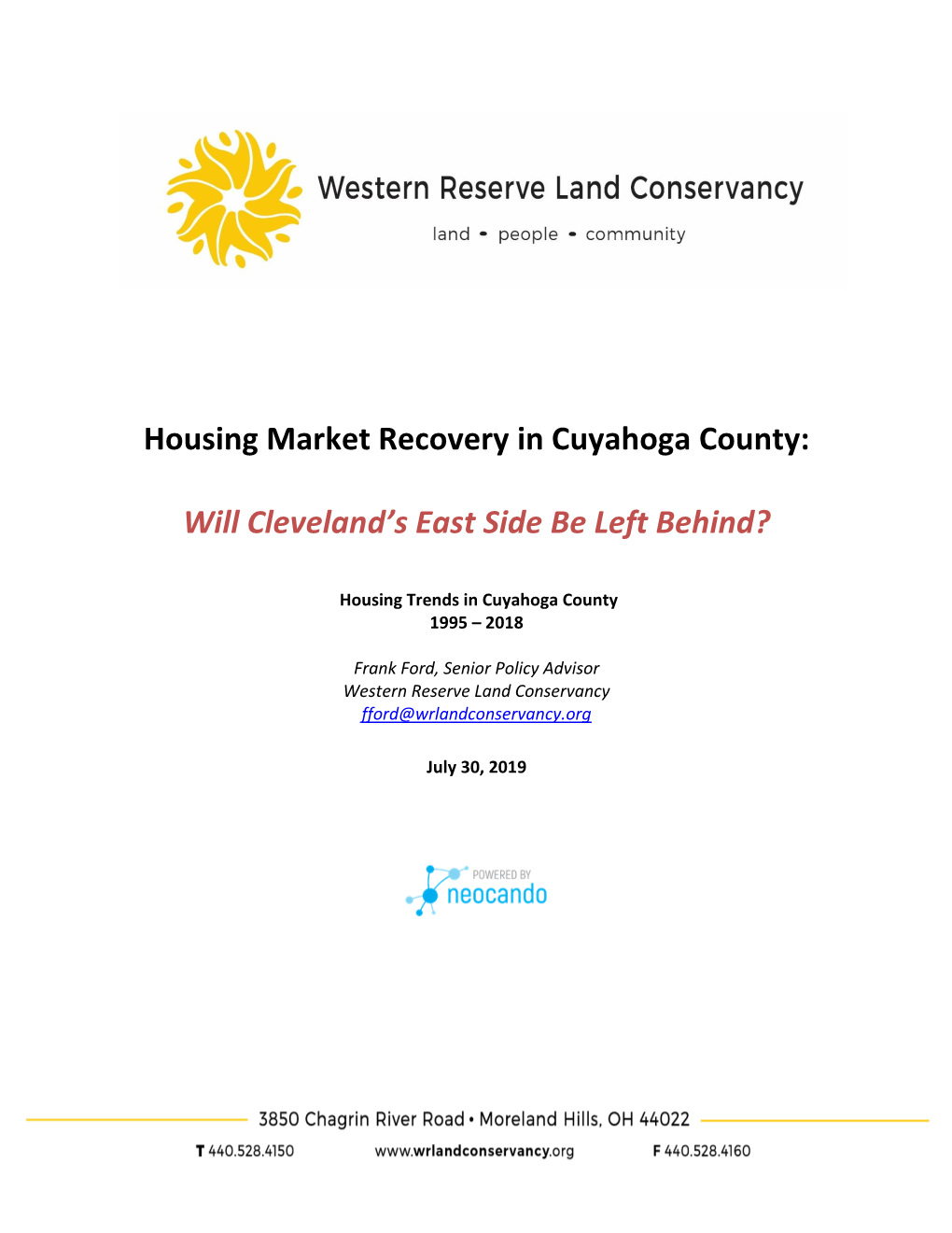 Housing Market Recovery in Cuyahoga County