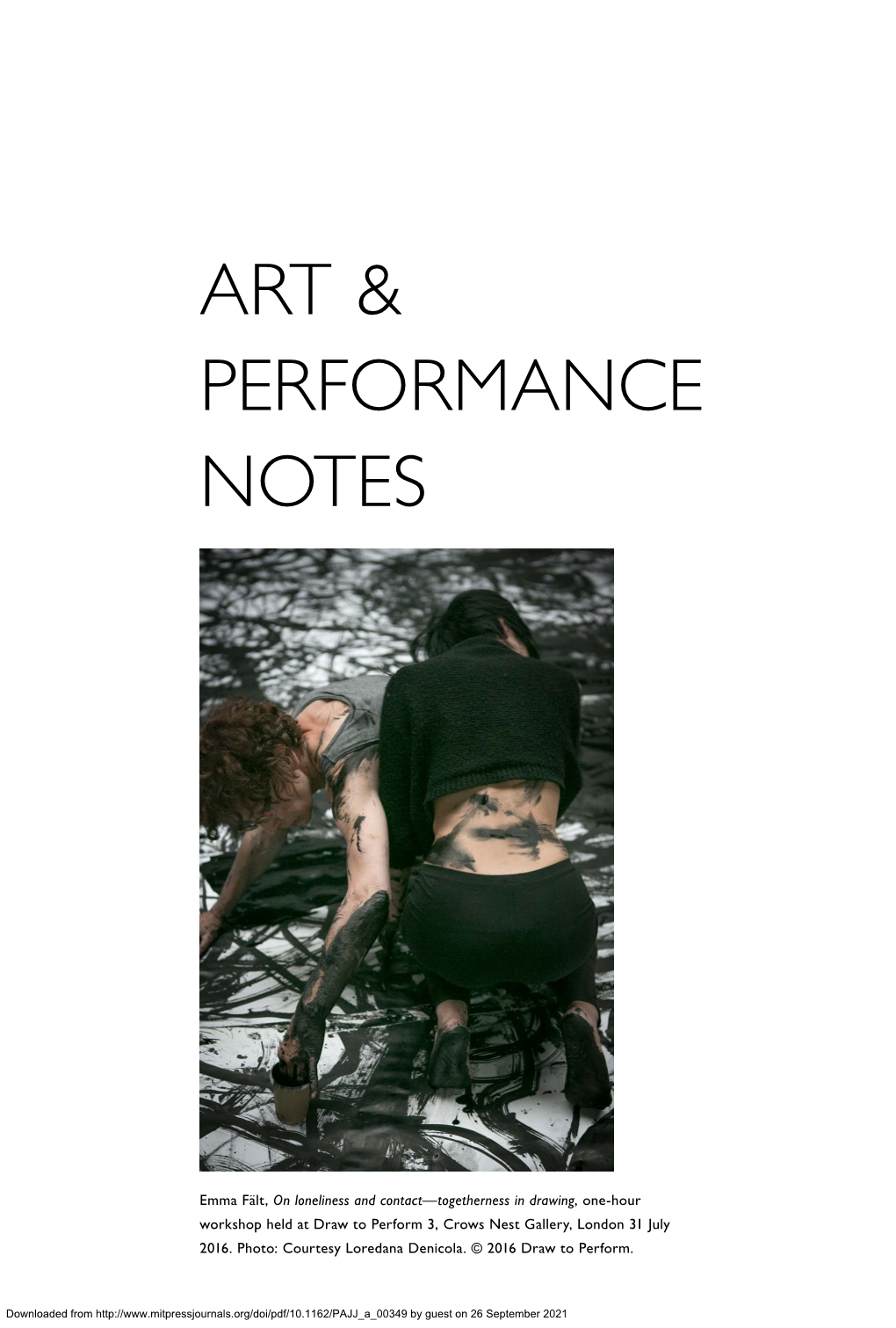 Art & Performance Notes