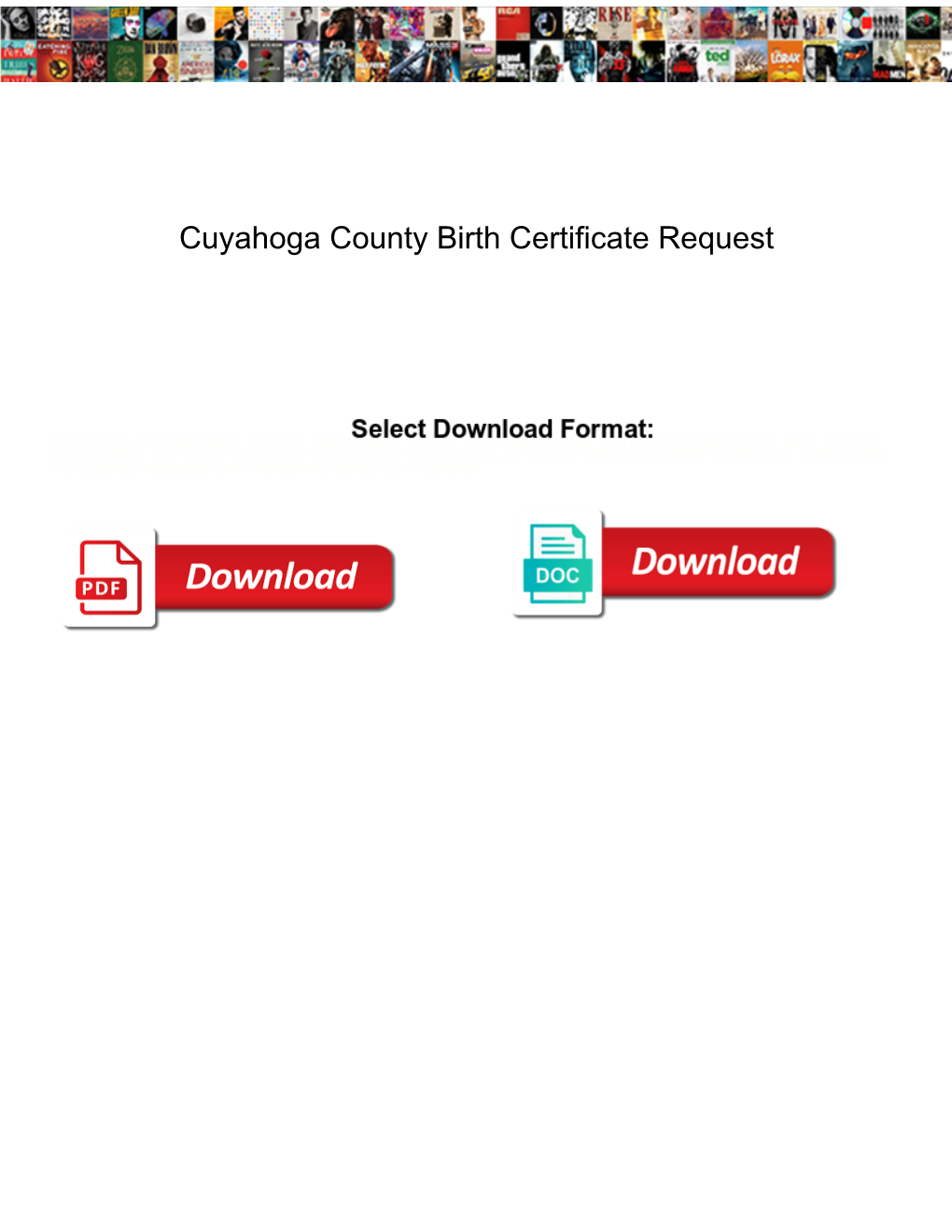 Cuyahoga County Birth Certificate Request