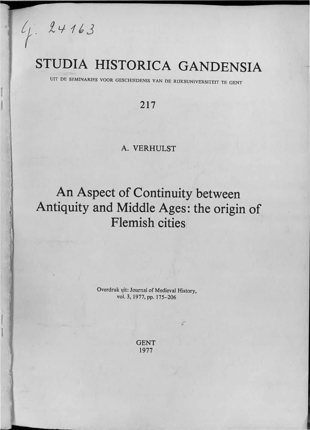Studia Historica Gandensia