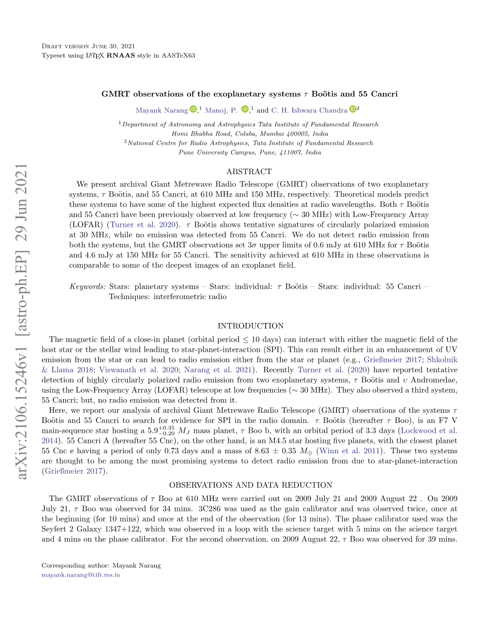 GMRT Observations of the Exoplanetary Systems $\Tau $ Bo