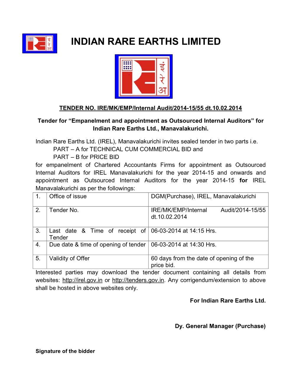 Indian Rare Earths Limited