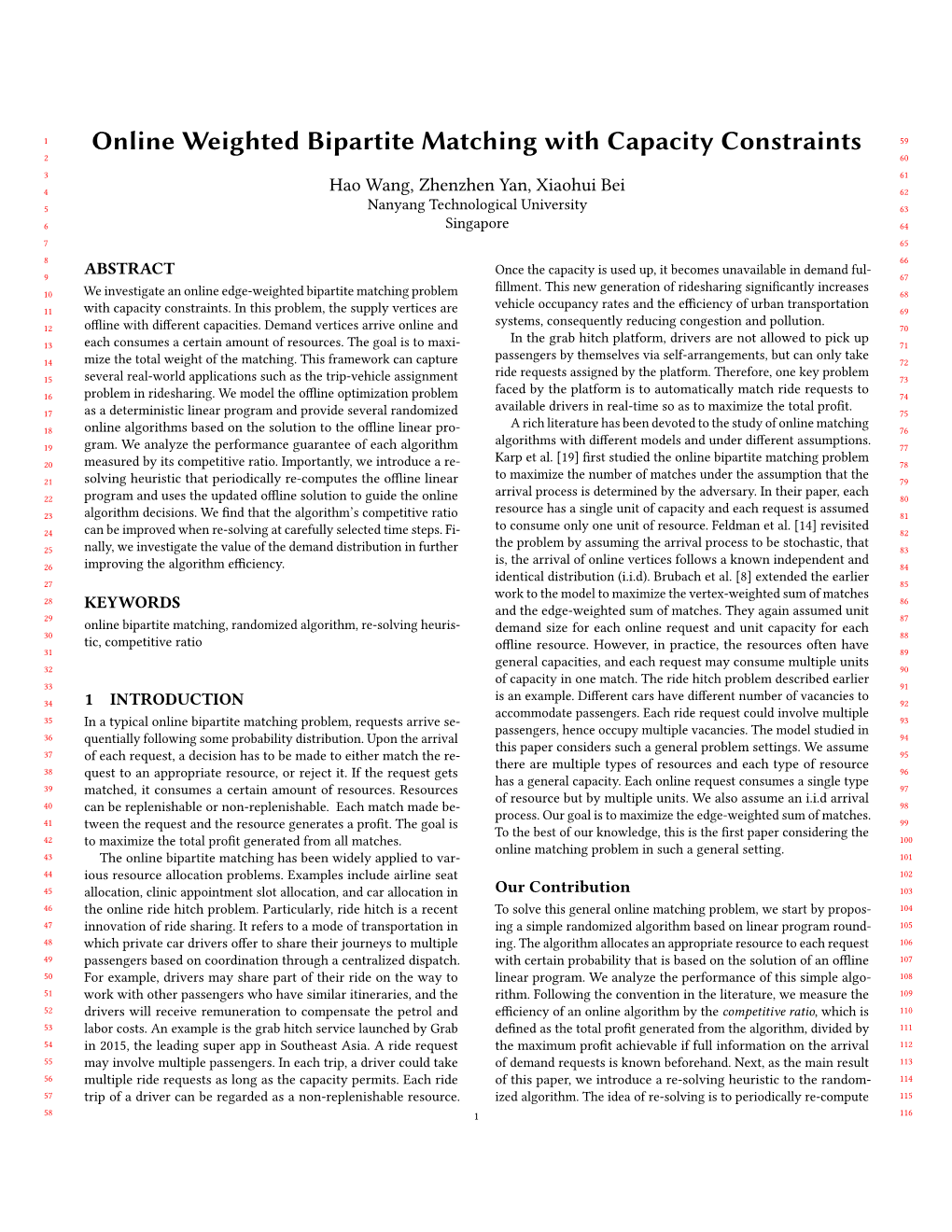 Online Weighted Bipartite Matching with Capacity Constraints