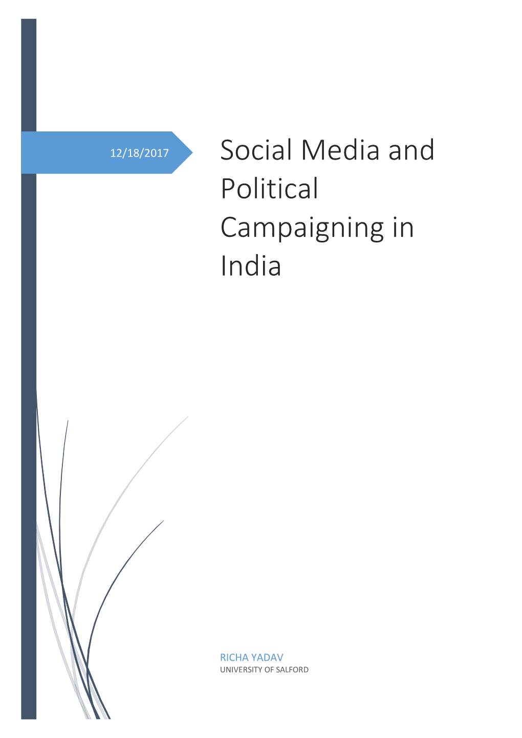 Social Media and Political Campaigning in India