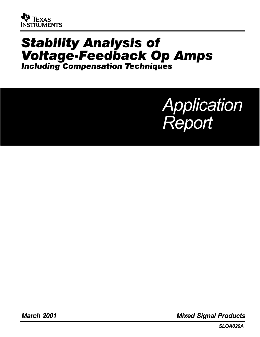 Stability Analysis of Voltage-Feedback Op Amps,Including