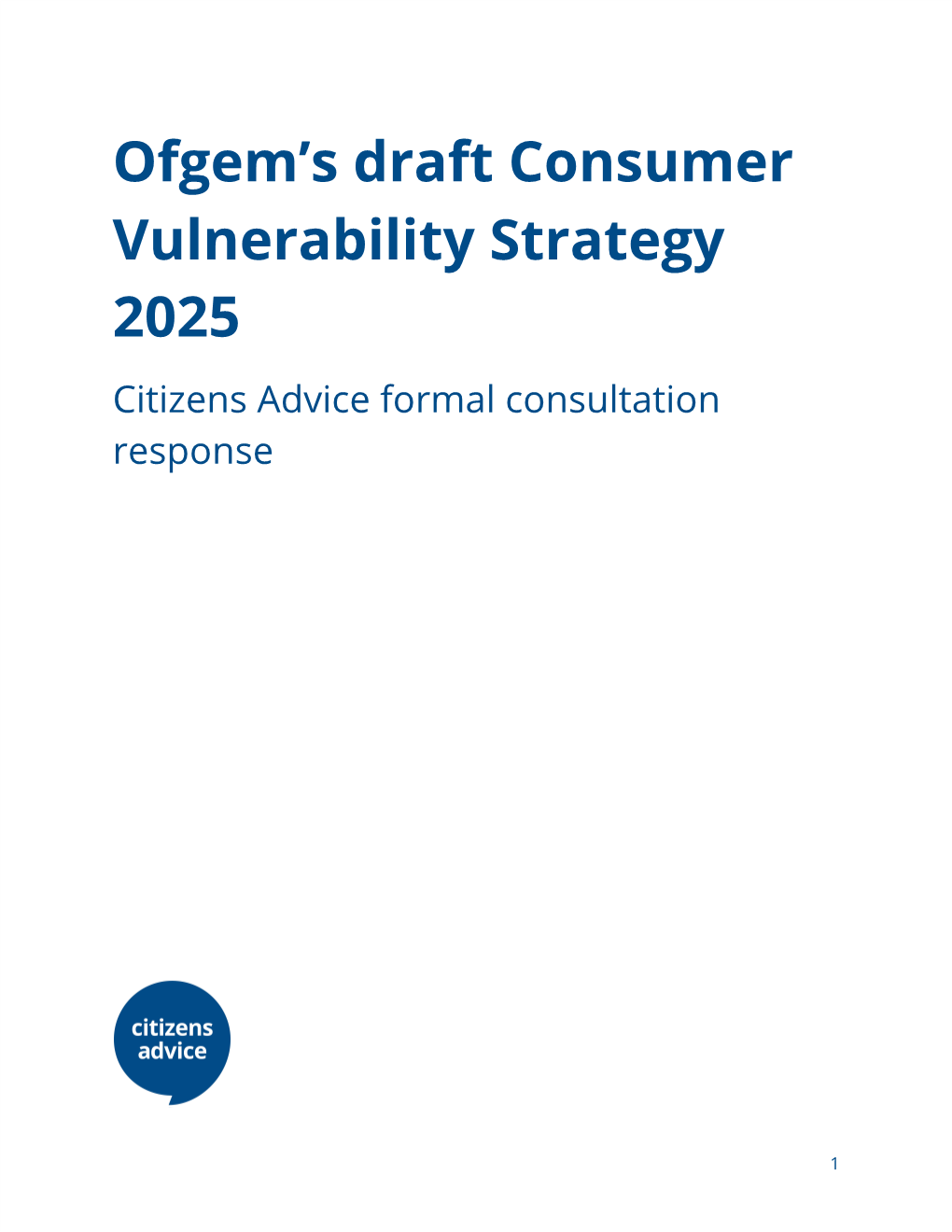 Ofgem's Draft Consumer Vulnerability Strategy 2025