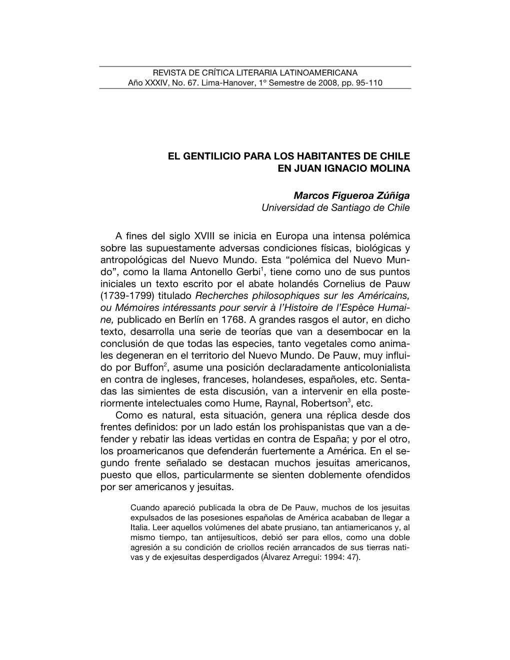 El Gentilicio Para Los Habitantes De Chile En Juan Ignacio Molina