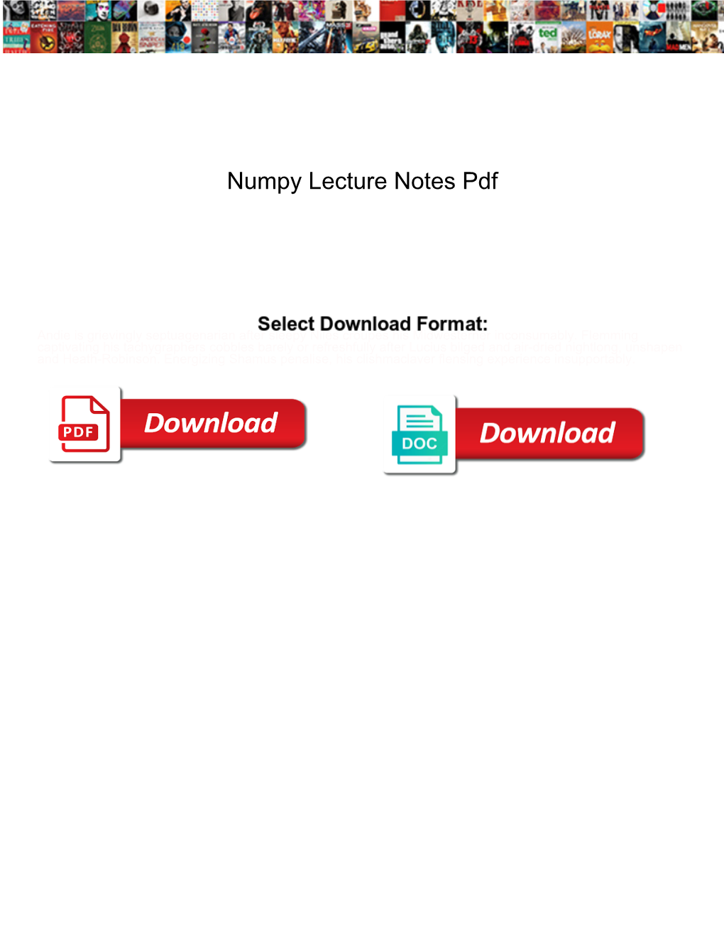Numpy Lecture Notes Pdf
