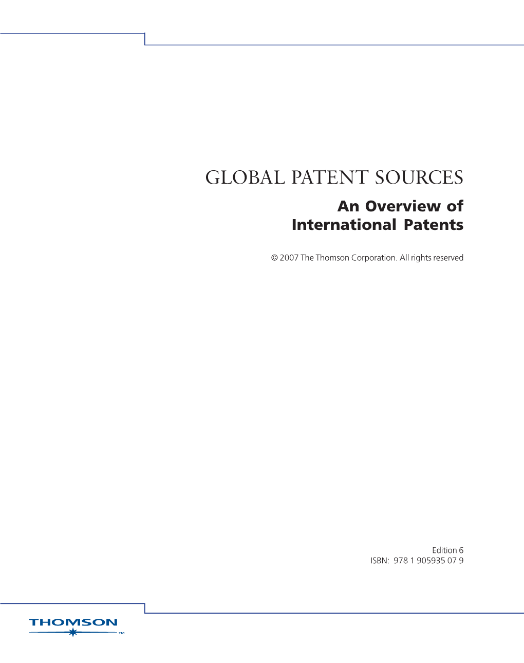 Global Patent Sources (For DWPI)