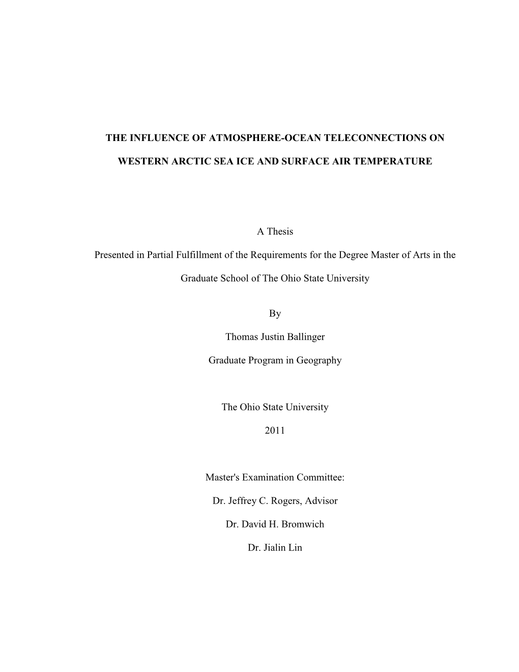 The Influence of Atmosphere-Ocean Teleconnections On