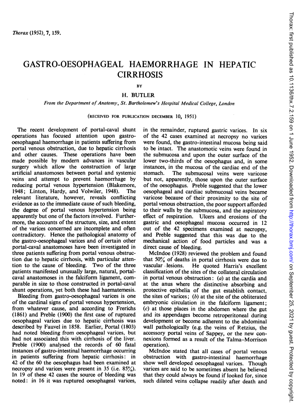 Gastro-Oesophageal Haemorrhagein Hepatic Cirrhosis