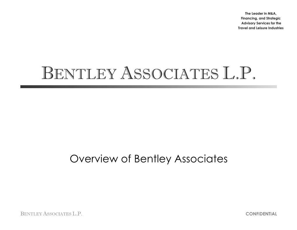 Overview of Bentley Associates