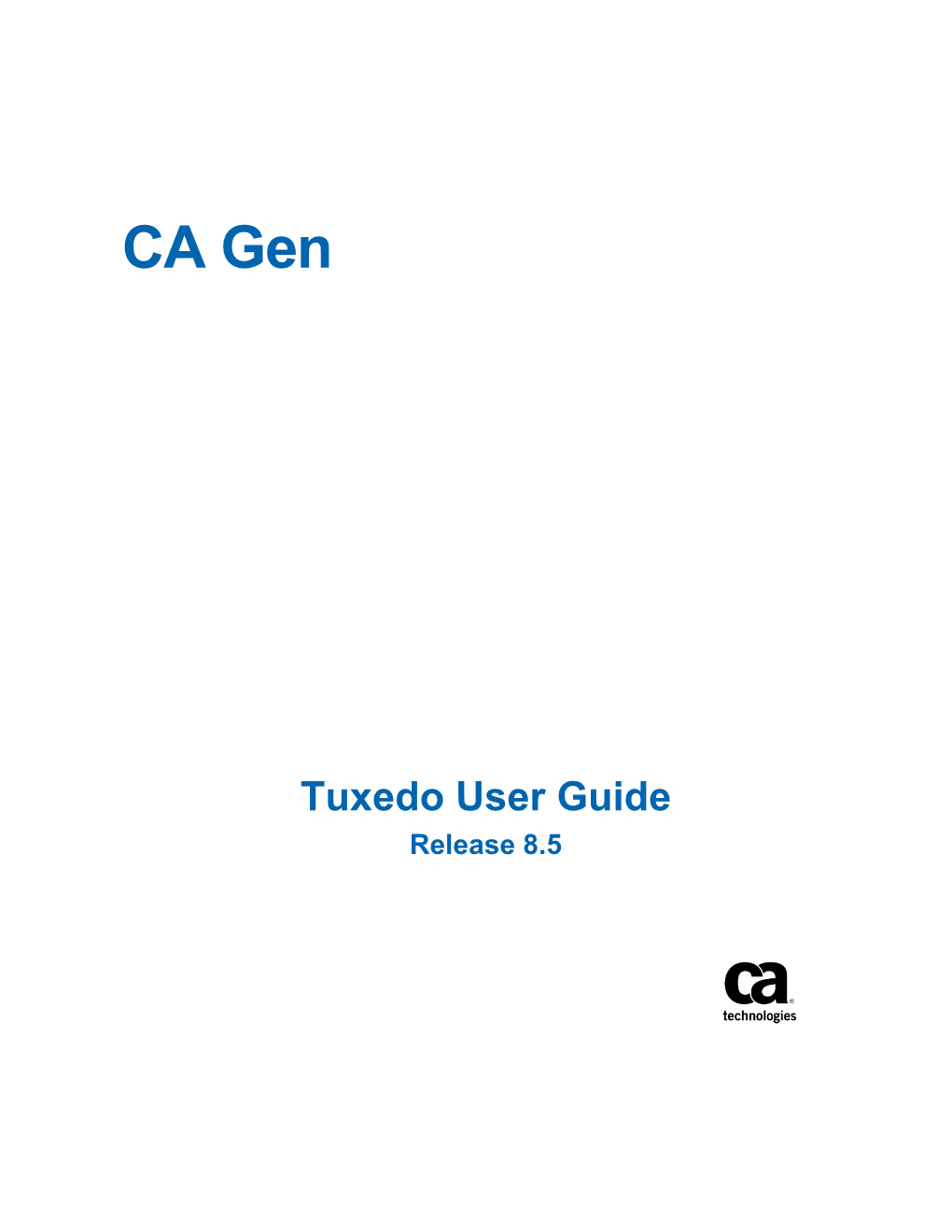 CA Gen Tuxedo User Guide