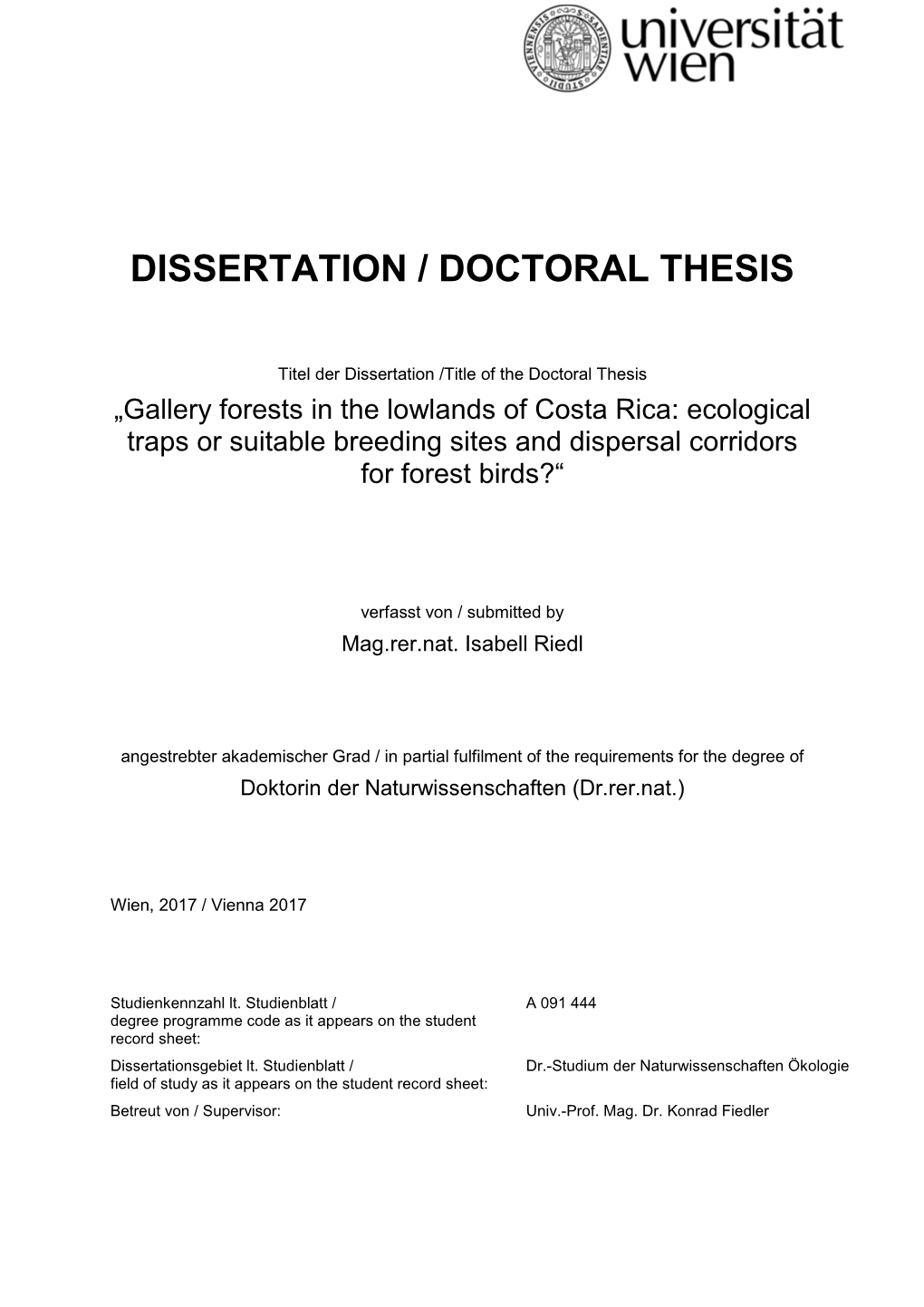 Dissertation / Doctoral Thesis