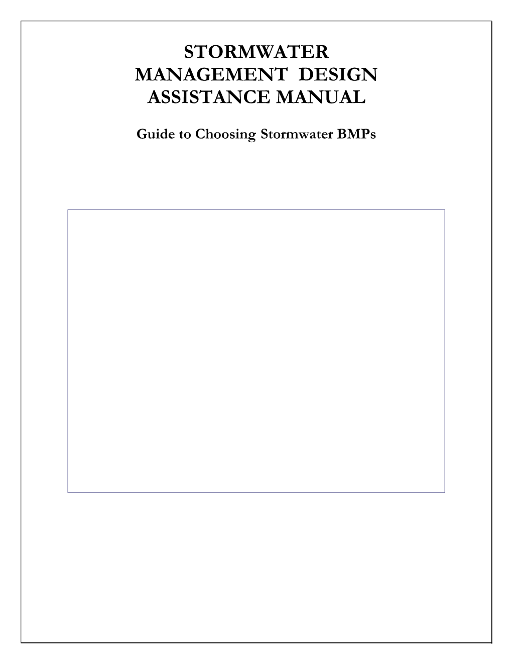 Stormwater Management Design Assistance Manual